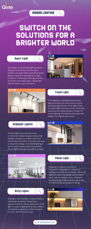 Brighten your space with Qlite Global modern designer Indoor Lights!