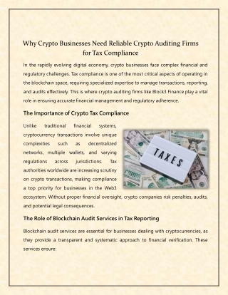 Crypto Audit Services