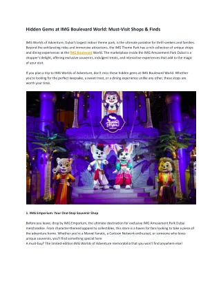 Hidden Gems at IMG Boulevard World_ Must-Visit Shops & Finds