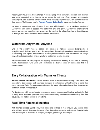 Why Remote Access QuickBooks Is a Must for Modern Bookkeeping