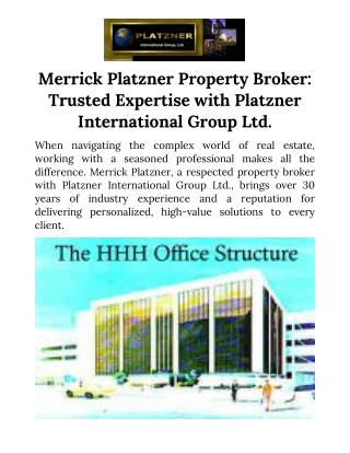 Why Merrick Platzner Property Broker Stands Out in Real Estate