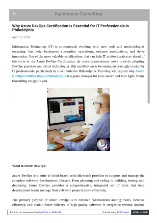 Azure DevOps certification in Philadelphia