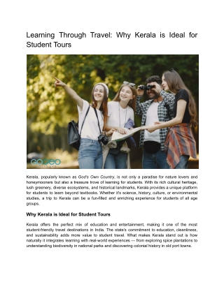 Learning Through Travel_ Why Kerala is Ideal for Student Tours