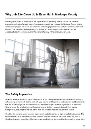 Why Job Site Clean Up Is Essential in Maricopa County