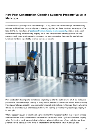 How Post Construction Cleaning Supports Property Value in Maricopa