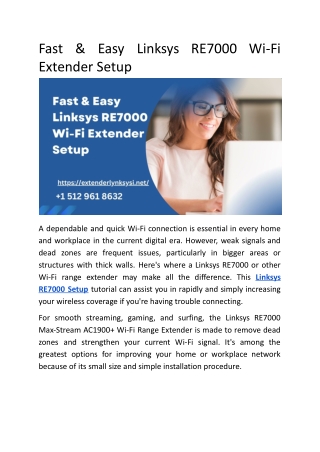 Fast & Easy Linksys RE7000 Wi-Fi Extender Setup