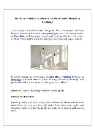 A Painter's Guide to Perfect Homes in Bentleigh