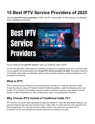 15 Best IPTV Service Providers of 2025