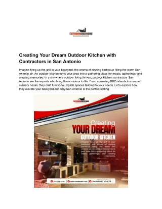Creating Your Dream Outdoor Kitchen with Contractors in San Antonio