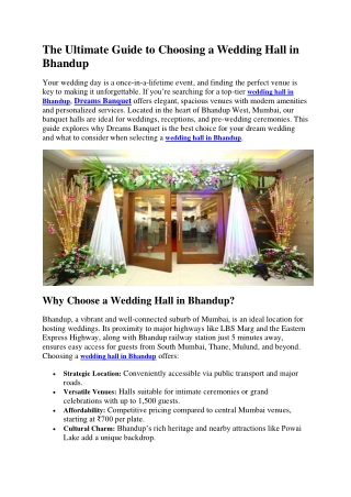 Wedding Hall in Bhandup