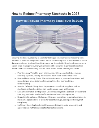How to Reduce Pharmacy Stockouts in 2025