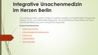 Integrative Ursachenmedizin im Herzen Berlin