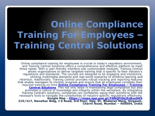 Compliance Training For Employees Online – Training Central Solutions