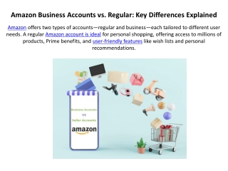 Amazon Business Accounts vs. Regular