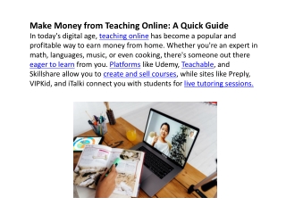 Make Money from Teaching Online