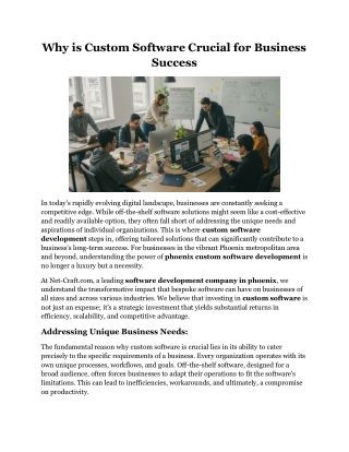 Why is Custom Software Crucial for Businesses Success