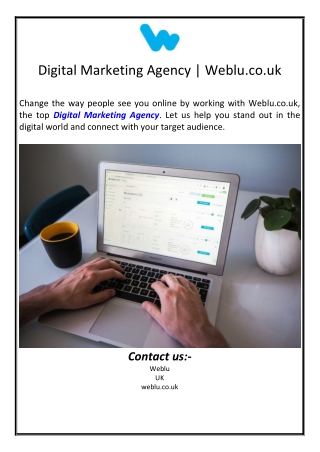 Digital Marketing Agency | Weblu.co.uk