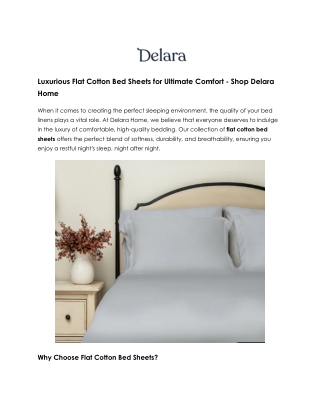 Soft and Stylish Flat Cotton Bed Sheets for Every Bedroom