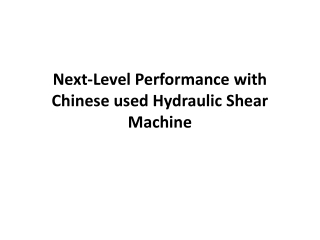 hydraulic sheer machine