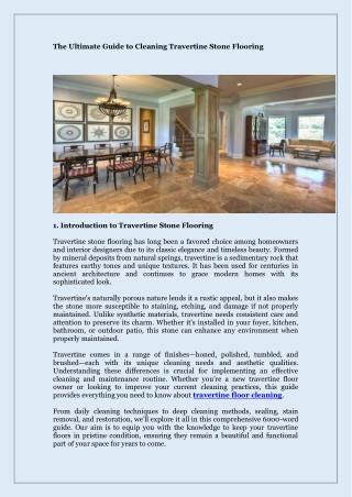 The Ultimate Guide to Cleaning Travertine Stone Flooring