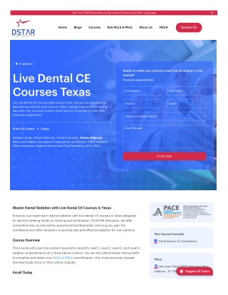 Live Dental CE Courses Texas