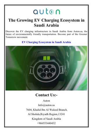 The Growing EV Charging Ecosystem in Saudi Arabia
