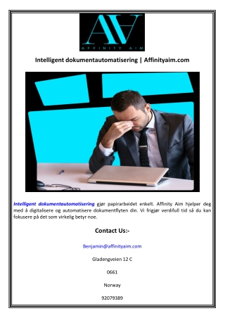 Intelligent dokumentautomatisering  Affinityaim.com