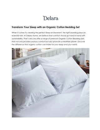 Sustainable Comfort with Organic Cotton Bedding Sets