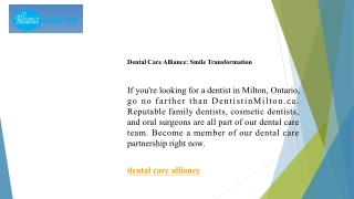 Dental Care Alliance Smile Transformation