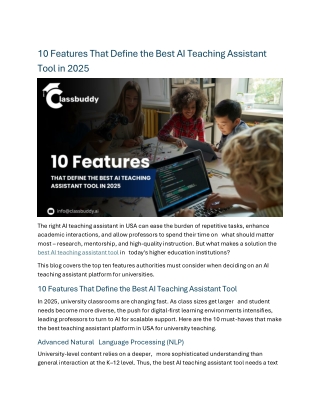 10 Features That Define the Best AI Teaching Assistant Tool