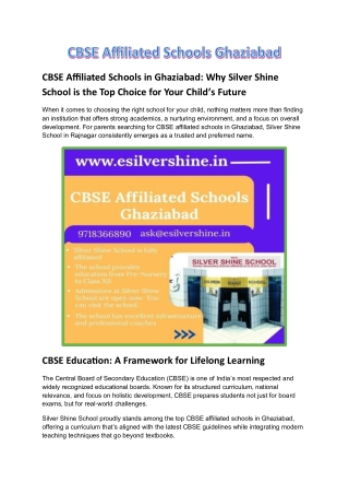 CBSE Affiliated Schools in Ghaziabad