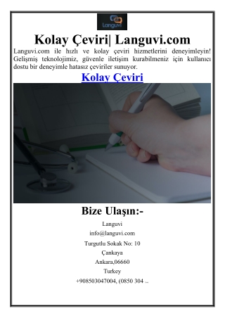 Kolay Çeviri| Languvi.com