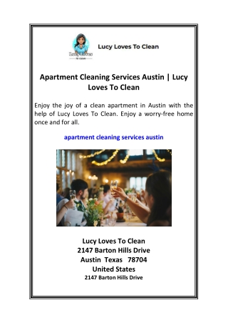 Apartment Cleaning Services Austin  Lucy Loves To Clean