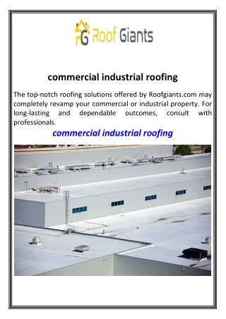 Commercial Industrial Roofing  Roofgiants.com