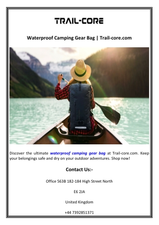 Waterproof Camping Gear Bag  Trail-core.com