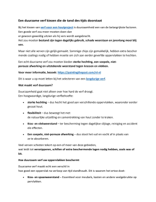 Een duurzame verf kiezen die de tand des tijds doorstaat