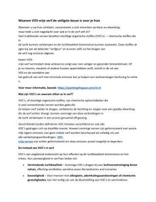 Waarom VOS-vrije verf de veiligste keuze is voor je huis