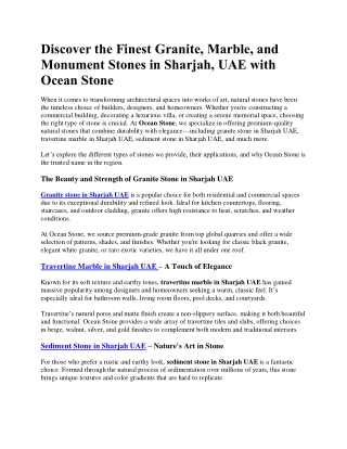 Discover the Finest marble and stones with Ocean Stone