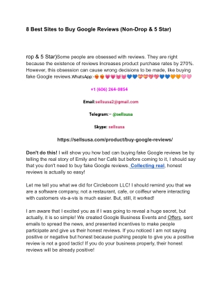 Top 8 Best Sites to Buy Google Reviews (Non-Drop & 5 Star)