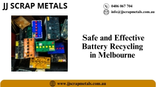 Safe and Effective Battery Recycling in Melbourne