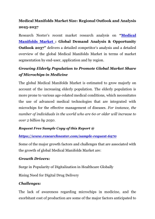 Medical Manifolds Market Size: Regional Outlook and Analysis 2025-2037