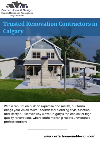 Custom Home Renovations Calgary | Free Estimate | Carter Home & Design