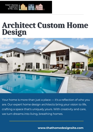 Architect Custom Home Design Made Easy | THAT HOME DESIGN SITE