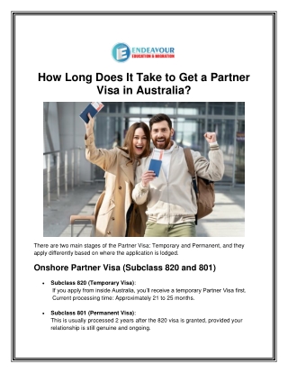 How Long Does It Take to Get a Partner Visa in Australia