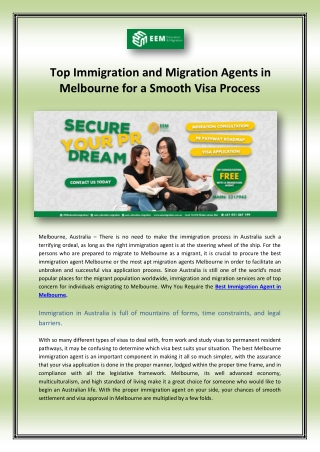 Top Immigration and Migration Agents in Melbourne for a Smooth Visa Process