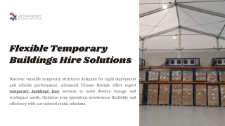 Flexible Temporary Buildings Hire Solutions