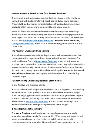 How to Create a Brand Name That Evokes Emotion