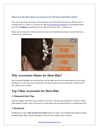 What Are the Best Hair Accessories for Women with Short Hair
