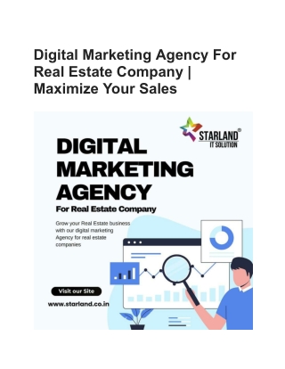 Digital Marketing Agency For Real Estate Company _ Maximize Your Sales