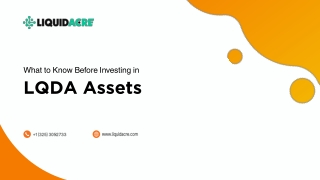 What to Know Before Investing in LQDA Assets